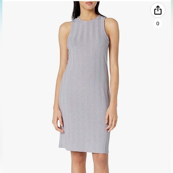 SPLENDID RIBBED SLEEVELESS TANK DRESS SIZE MEDIUM NWT LIGHT GRAY RETAIL $128 - Picture 1 of 7